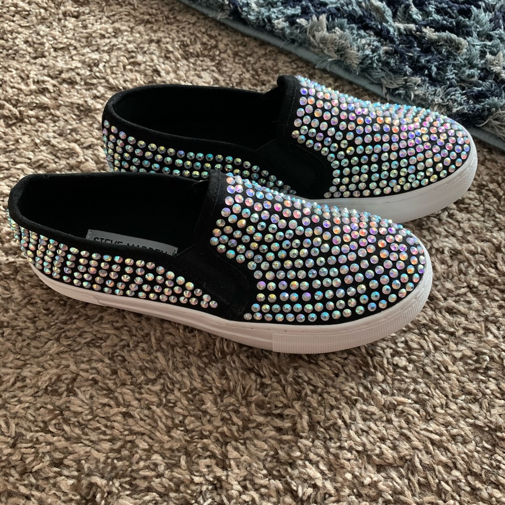 Steve Madden sparkle slip on shoes
